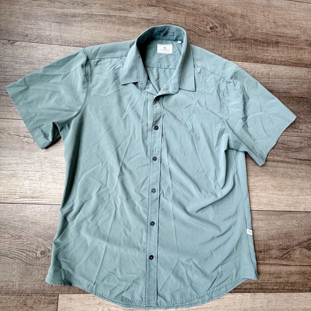 7 Diamonds Aldridge 4 Way Stretch Button Up Short Sleeve Shirt Mens Large